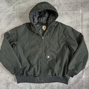 Men's Carhartt J133 Yukon Extremes Black Active Zip Up Canvas Work Jacket Sz 2XL